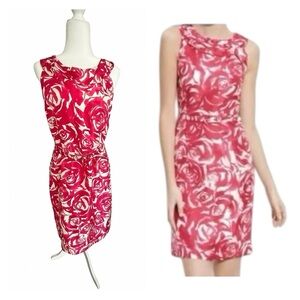 Kate Spade New York Minnie Rose Silk Dres 8 Belted Sleeveless Floral Pink White